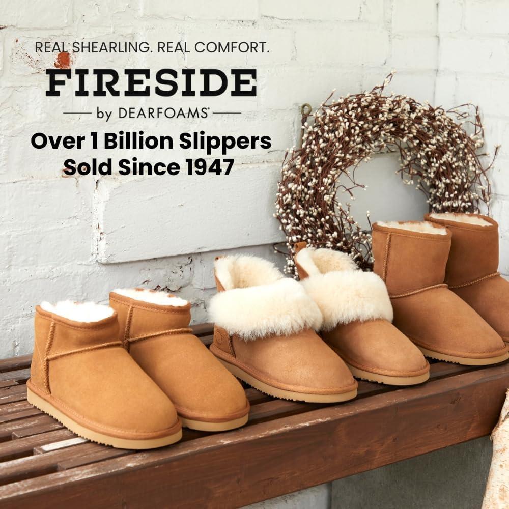 imageFireside by Dearfoams womens Riverland Genuine Shearling Fur Lined Mini Ankle Boot With Platform SlipperDriftwood