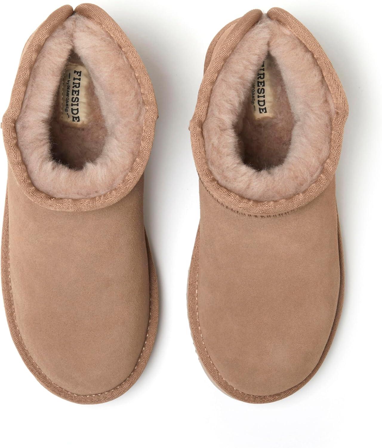 imageFireside by Dearfoams womens Riverland Genuine Shearling Fur Lined Mini Ankle Boot With Platform SlipperDriftwood