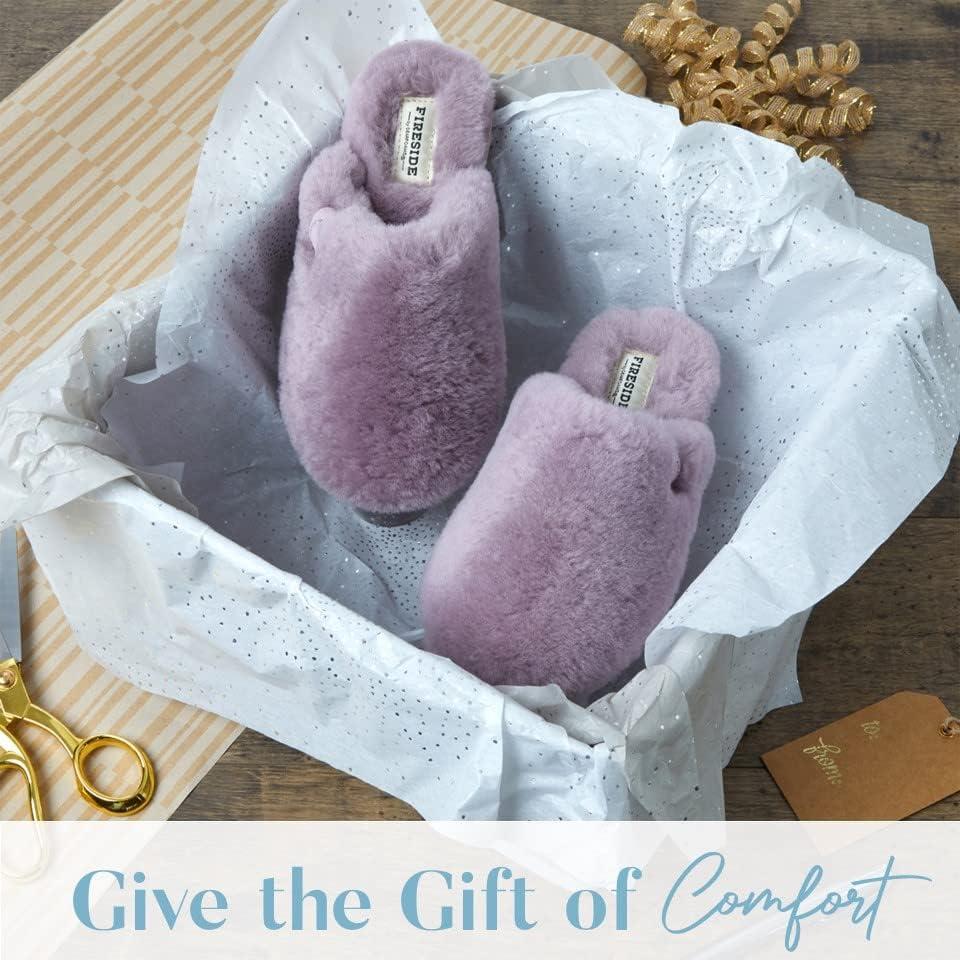 imageFireside by Dearfoams womens Shelly Beach All Over Genuine Shearling Easy onOff ScuffDusty Pink