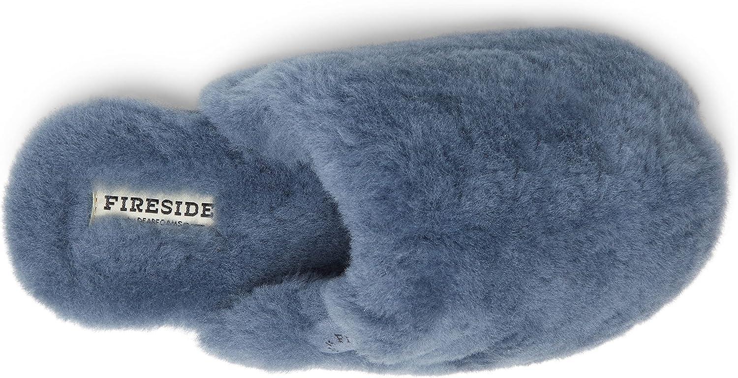 imageFireside by Dearfoams womens Shelly Beach All Over Genuine Shearling Easy onOff ScuffFlintstone