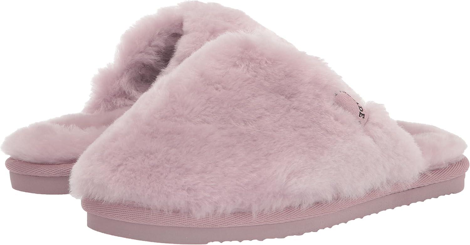 imageFireside by Dearfoams womens Shelly Beach All Over Genuine Shearling Easy onOff ScuffFrosted Plum
