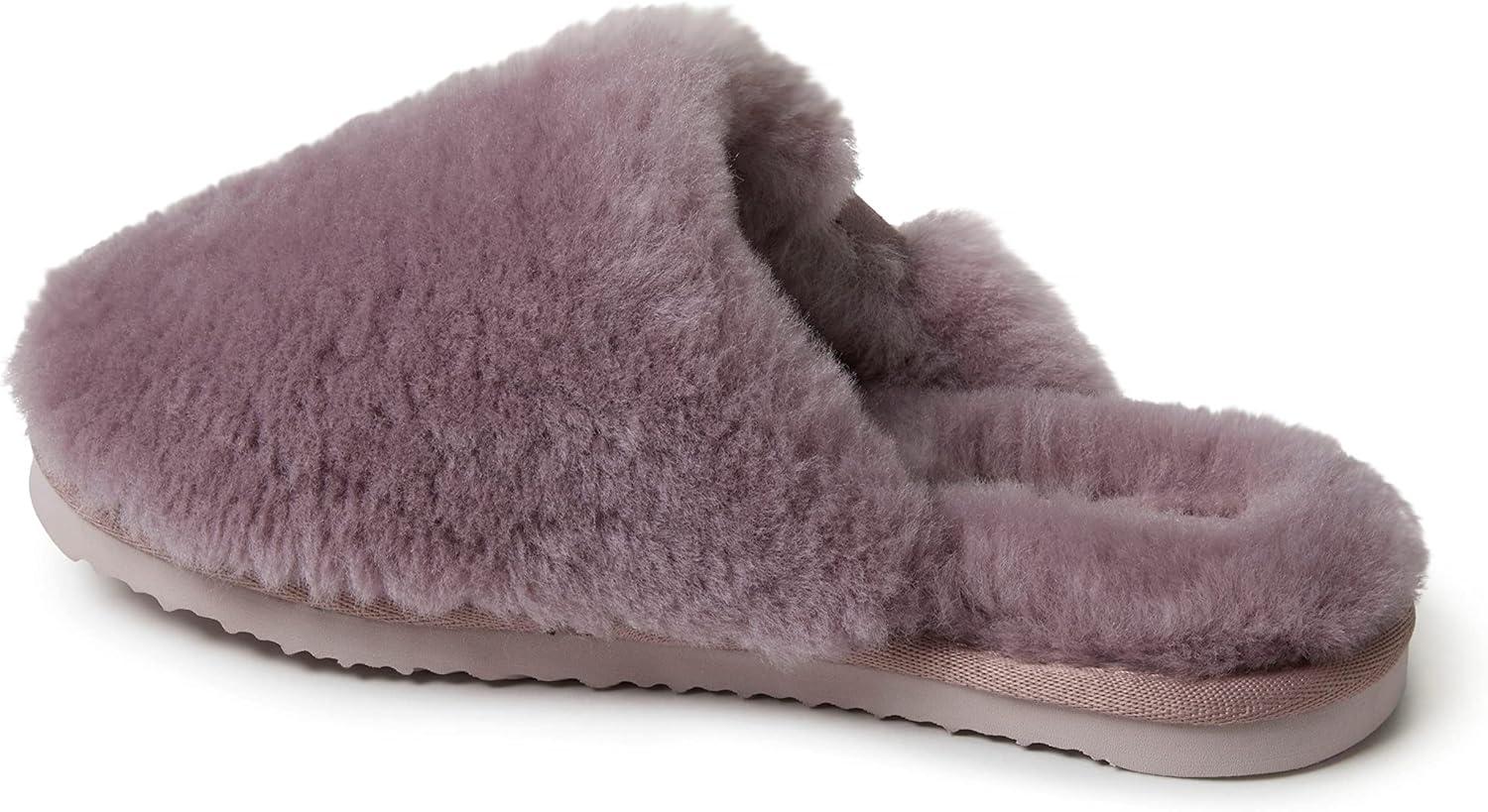 imageFireside by Dearfoams womens Shelly Beach All Over Genuine Shearling Easy onOff ScuffFrosted Plum