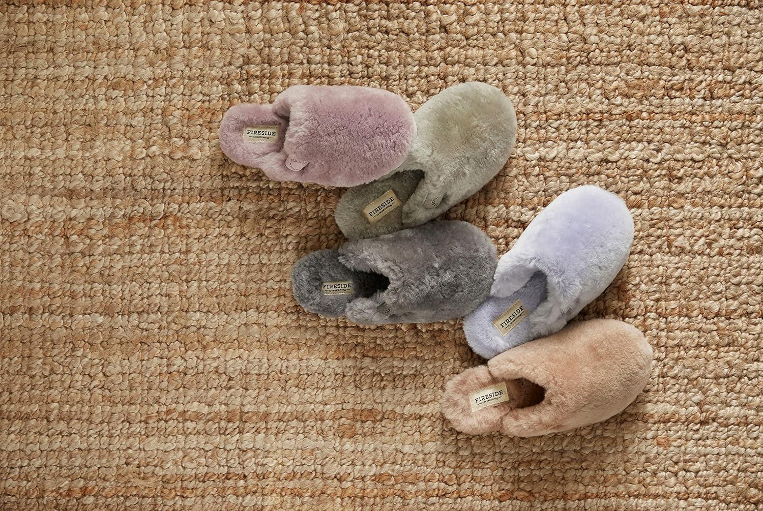 imageFireside by Dearfoams womens Shelly Beach All Over Genuine Shearling Easy onOff ScuffFrosted Plum