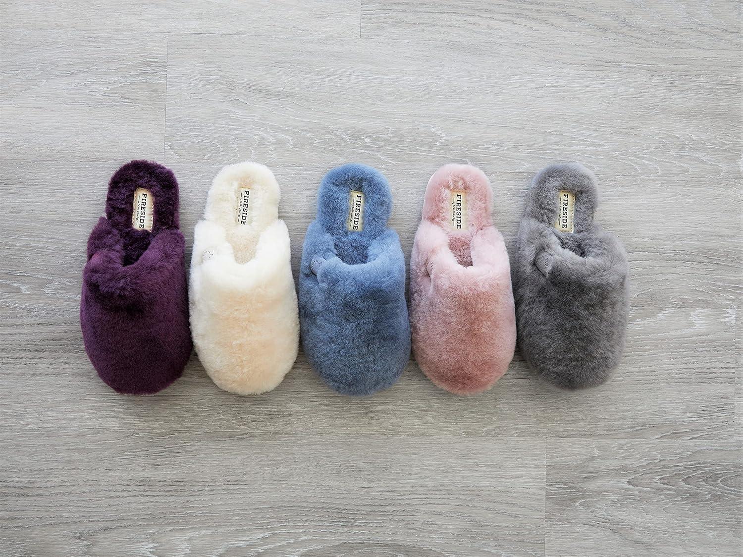 imageFireside by Dearfoams womens Shelly Beach All Over Genuine Shearling Easy onOff ScuffMoss