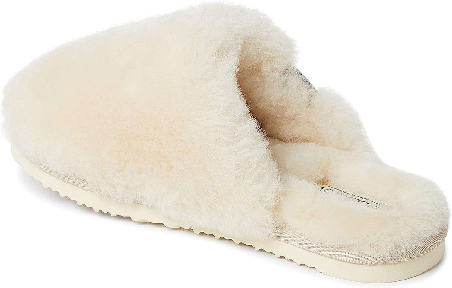 imageFireside by Dearfoams womens Shelly Beach All Over Genuine Shearling Easy onOff ScuffNatural