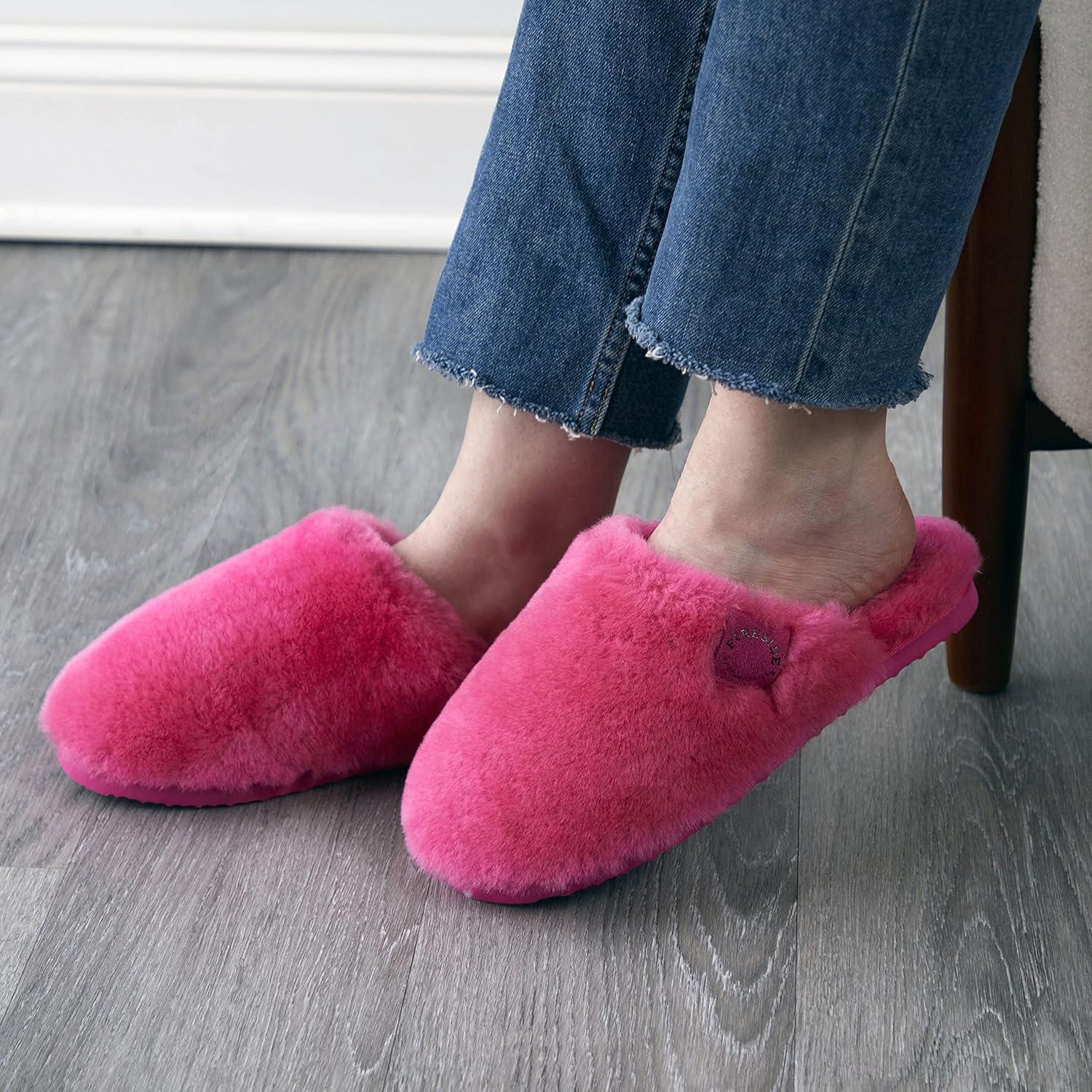 imageFireside by Dearfoams womens Shelly Beach All Over Genuine Shearling Easy onOff ScuffNatural