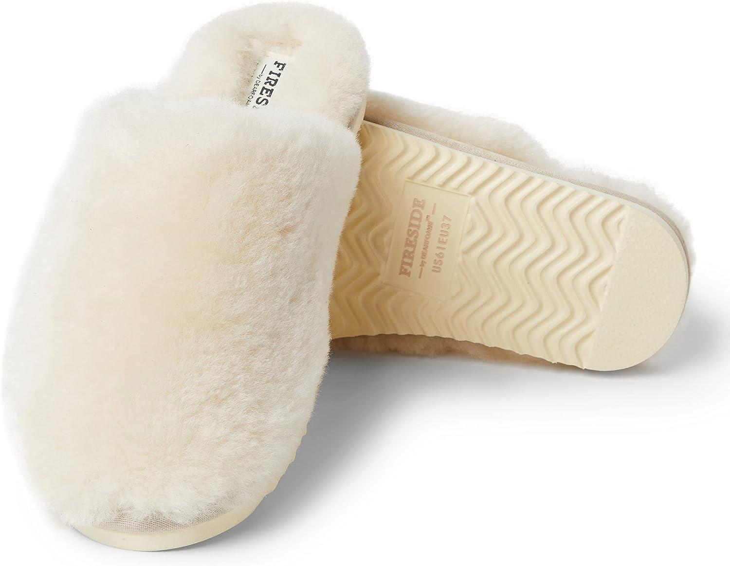imageFireside by Dearfoams womens Shelly Beach All Over Genuine Shearling Easy onOff ScuffNatural