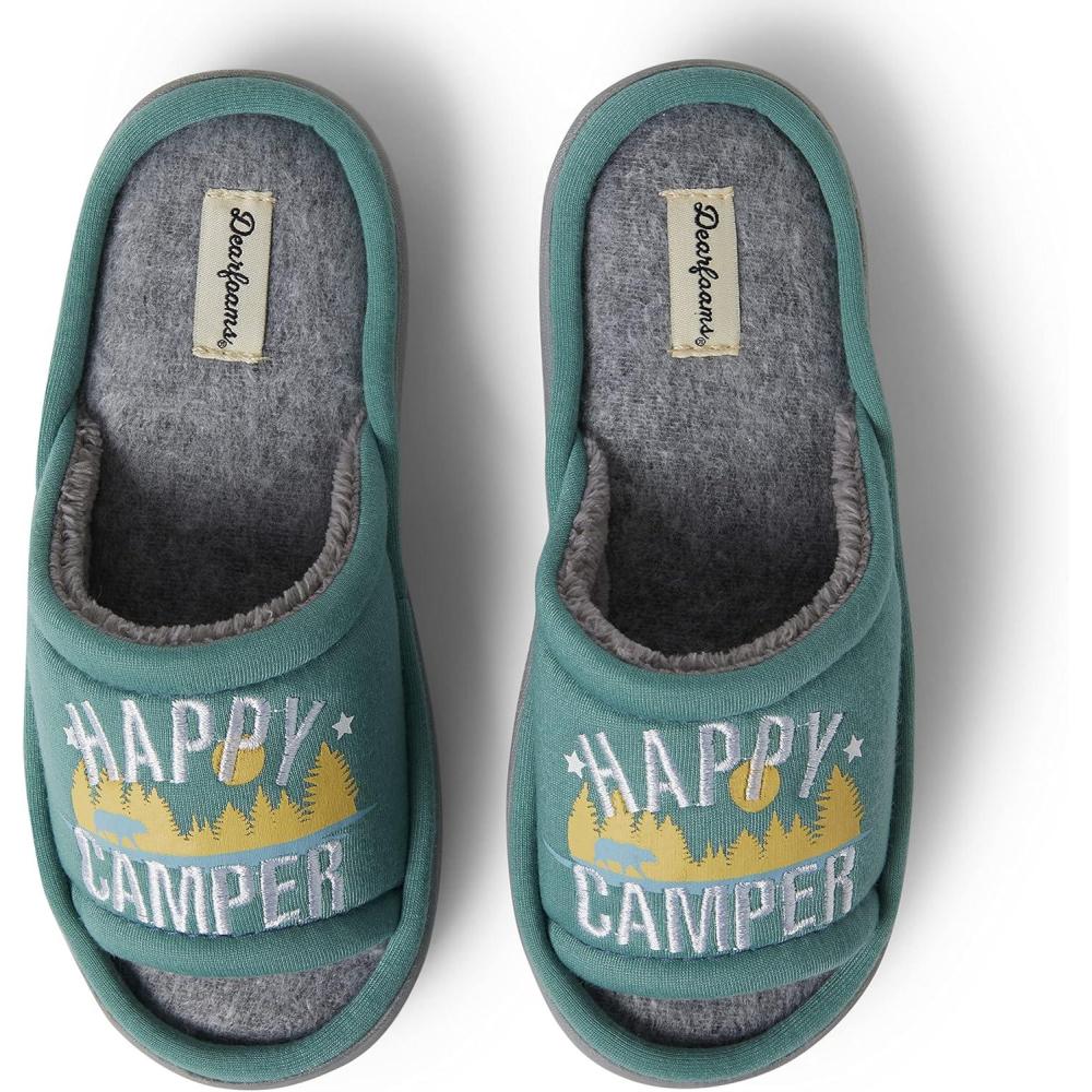 imageDearfoams Matching Family IndoorOutdoor Summer Camping Slide SlipperGreen