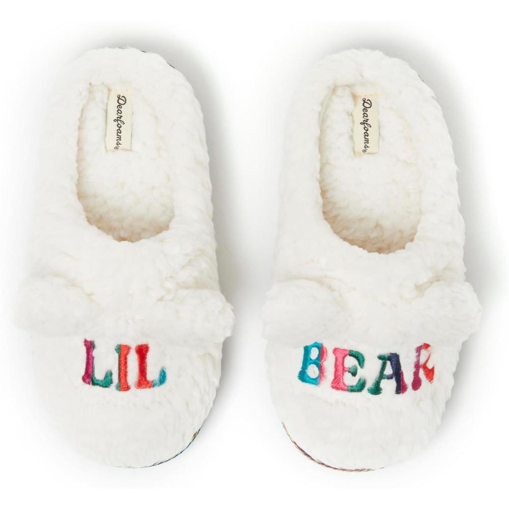 imageDearfoams Matching Family Toddler Lil Bear and Baby Bear Retired Colors SlipperLil Bear White