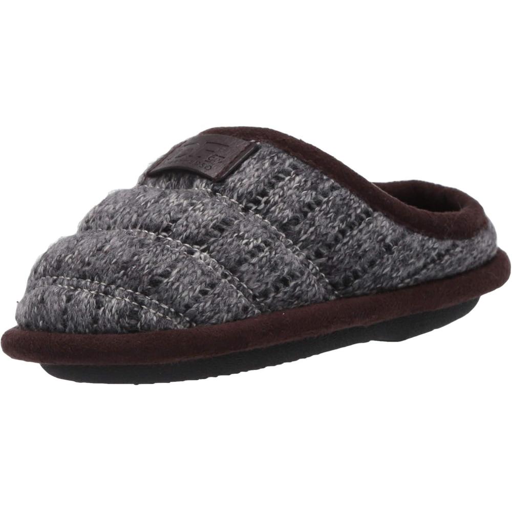 imageDearfoams UnisexBaby Df Kids Toddlers Quilted Knit Clog SlipperNavy Heather
