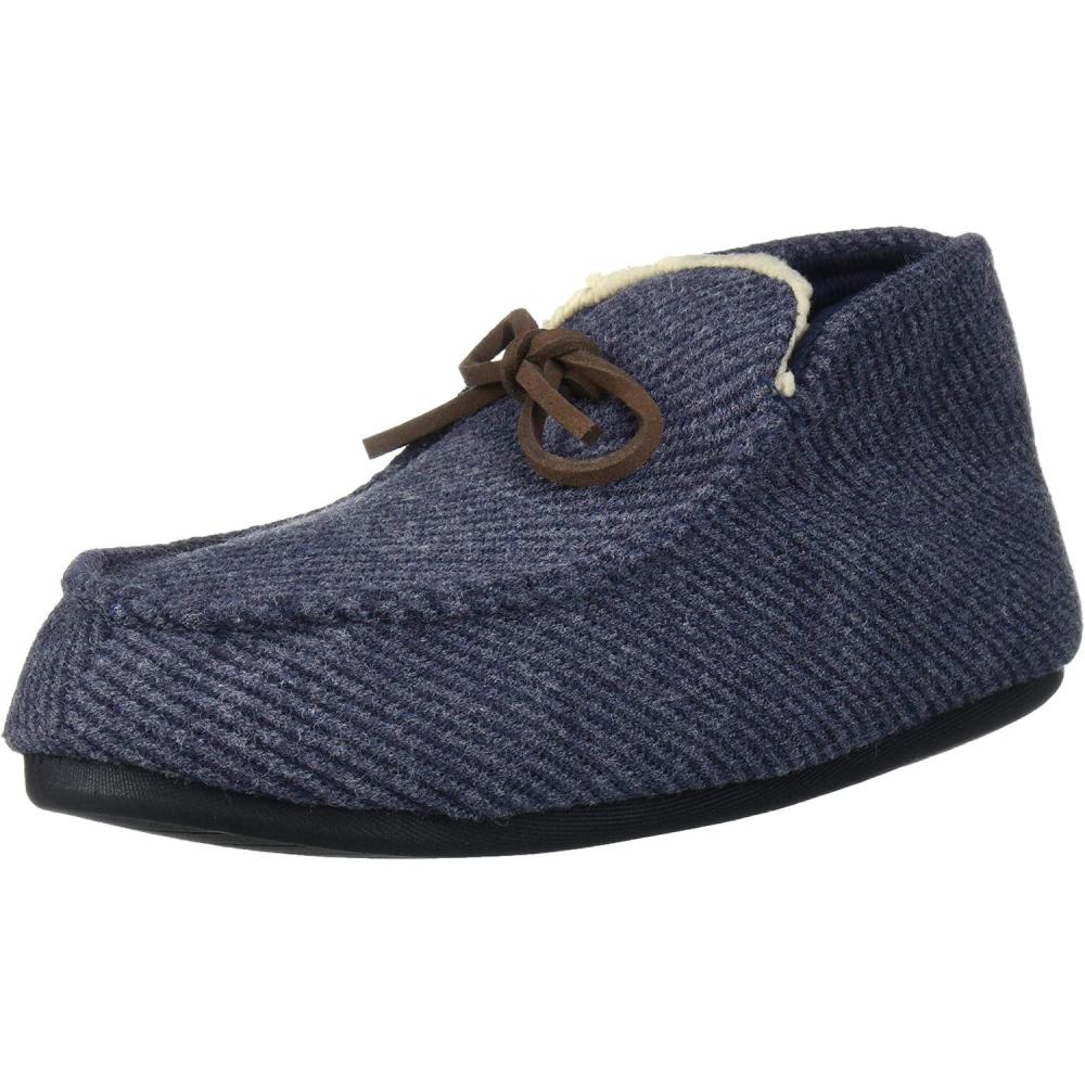 imageDearfoams UnisexChild Df Kids Toddlers Bootie with Tie SlipperPeacoat