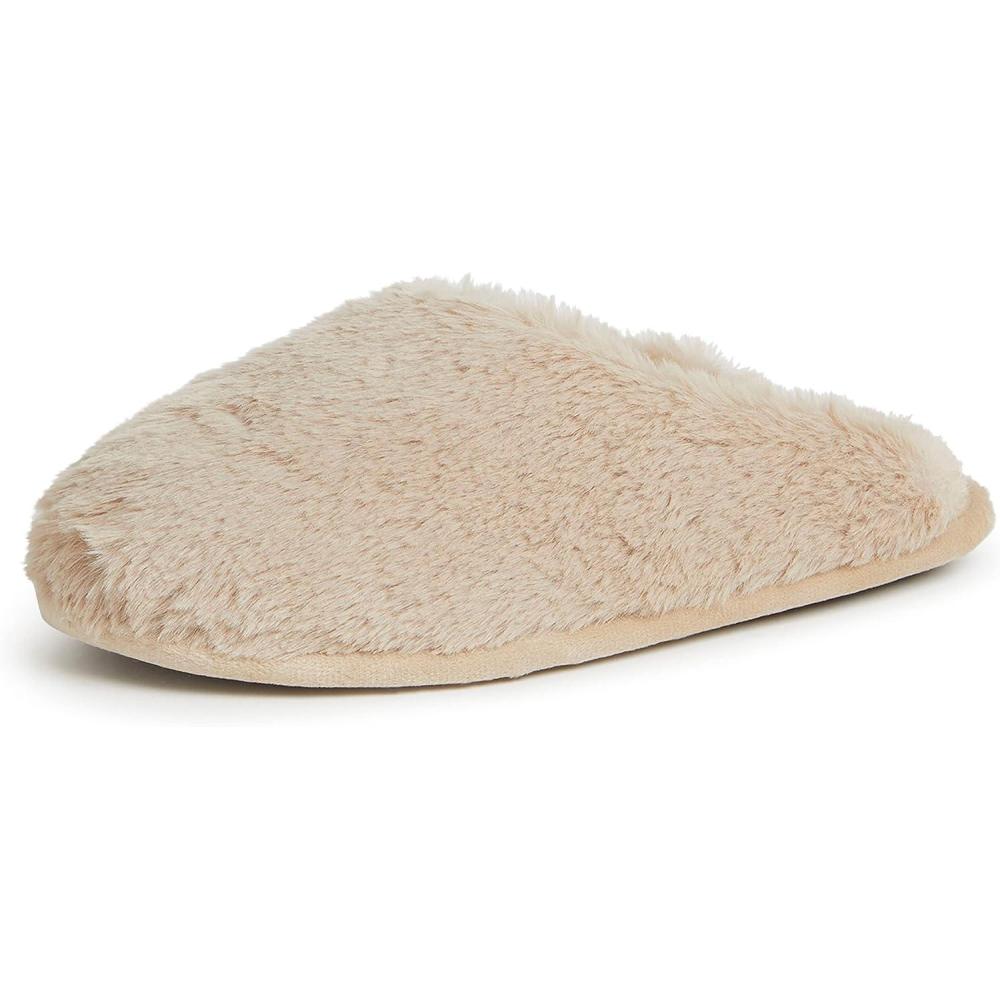 imageDearfoams Womens Bailey Plush Furry Scuff SlipperLatte