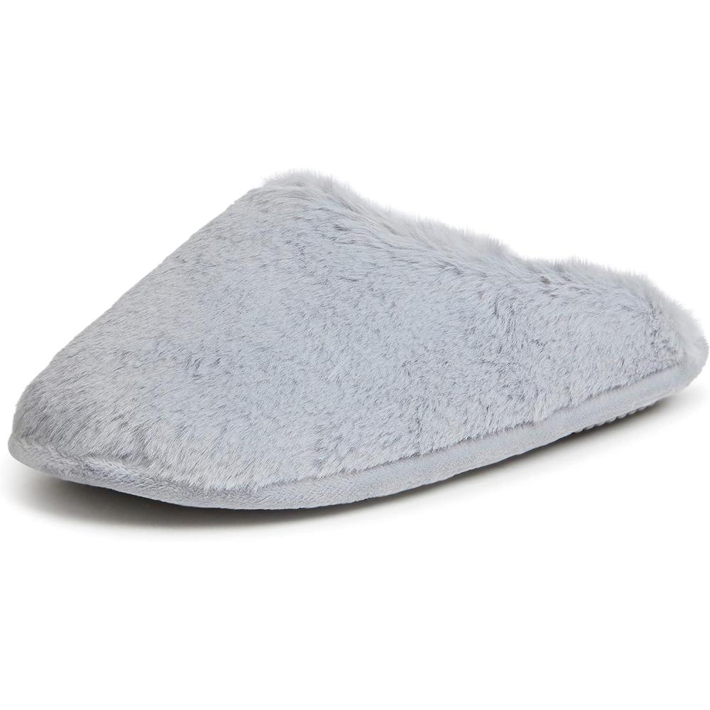 imageDearfoams Womens Bailey Plush Furry Scuff SlipperSleet