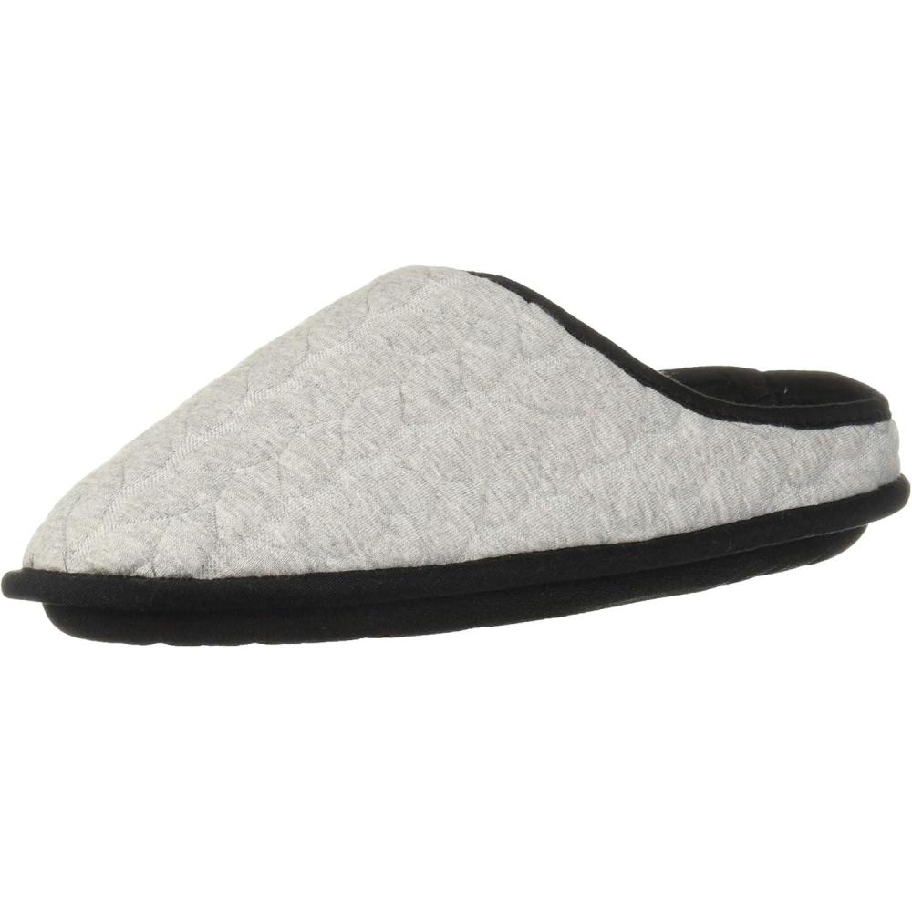 imageDearfoams Womens Cable Quilt Bound Clog with Wide Widths SlipperLight Heather Grey