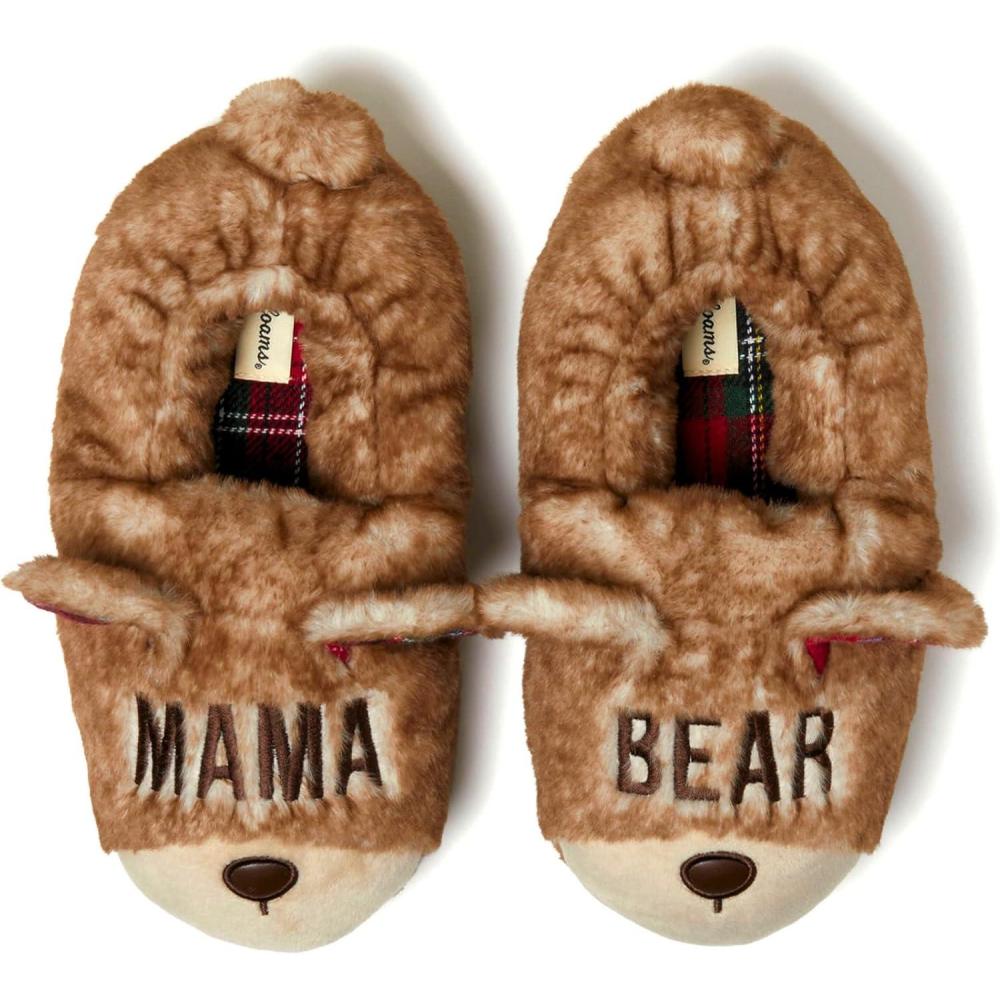 imageDearfoams Womens Mama Bear Matching Family Gifts for Mom ClogFurry Teddy
