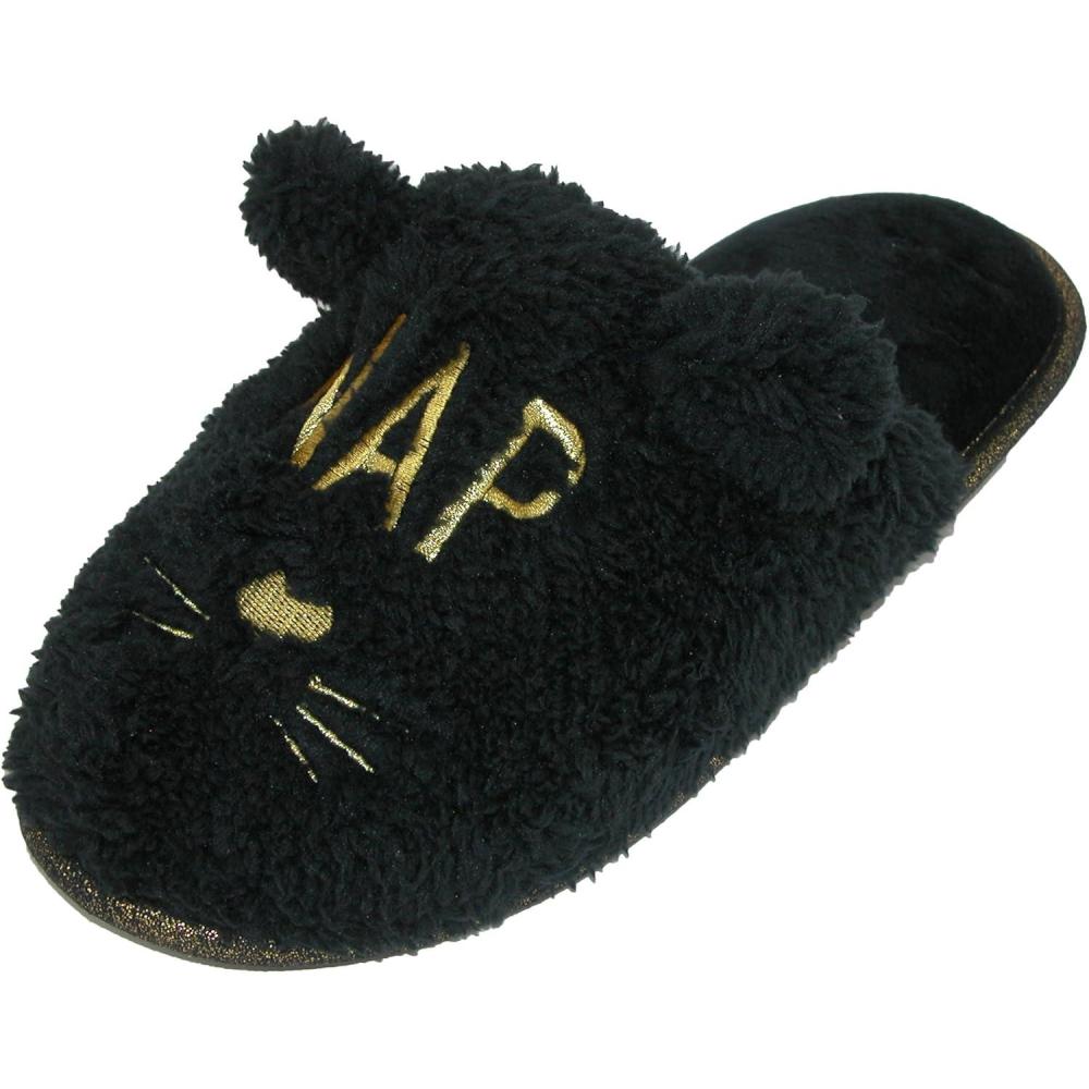 imageDearfoams Womens Novelty Pile Scuff and Eye Mask SetBlack