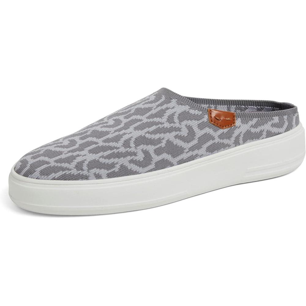 imageDearfoams Womens Original Comfort Annie Clog SneakerGrey Knit