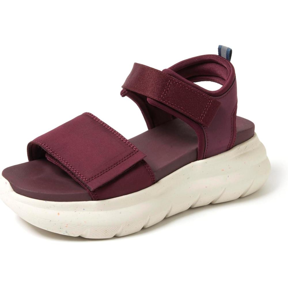 imageDearfoams Womens Platform Lightweight Adjustable Odell Wedge SandalFig