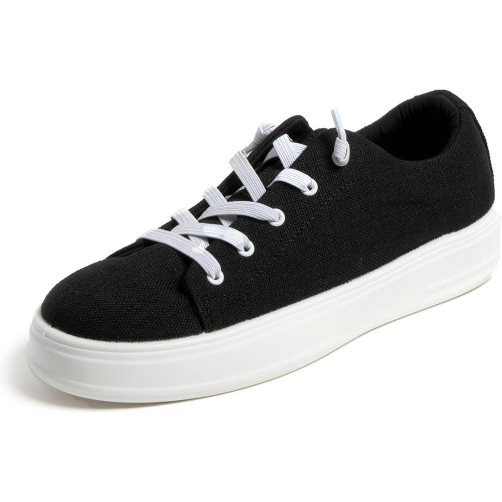 imageDearfoams Womens Shoes  Mabel Lightweight Comfortable Easy Slip on Sneaker with Arch SupportBlack