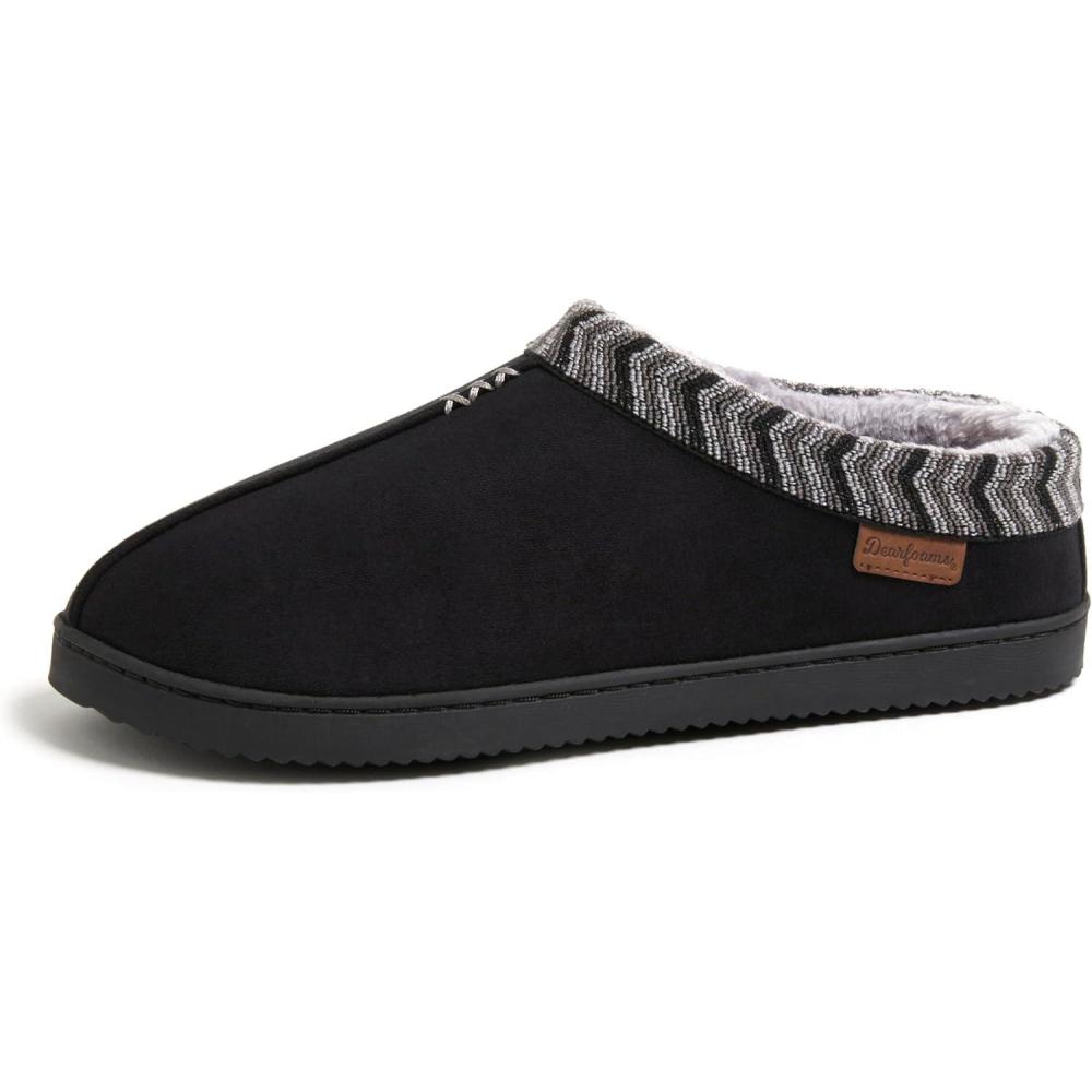 imageDearfoams mens Warner IndoorOutdoor Memory Foam Comfort ClogBlack