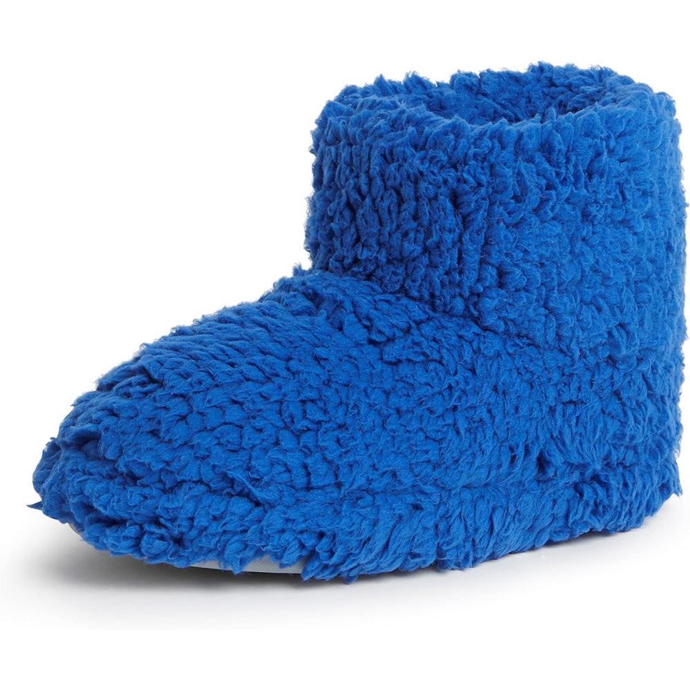 imageDearfoams unisexchild Tate Washable Fuzzy BootieOlympic Blue