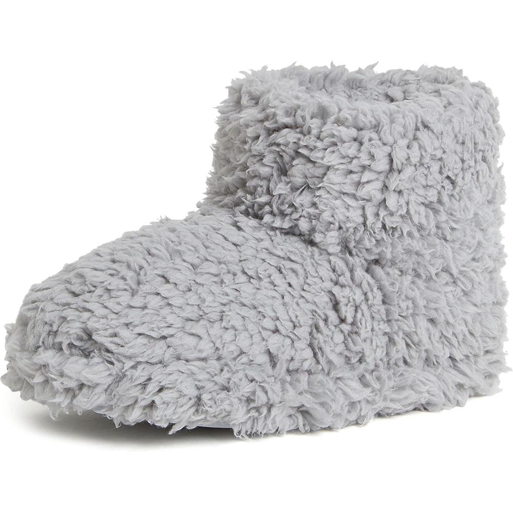 imageDearfoams unisexchild Tate Washable Fuzzy BootieSleet