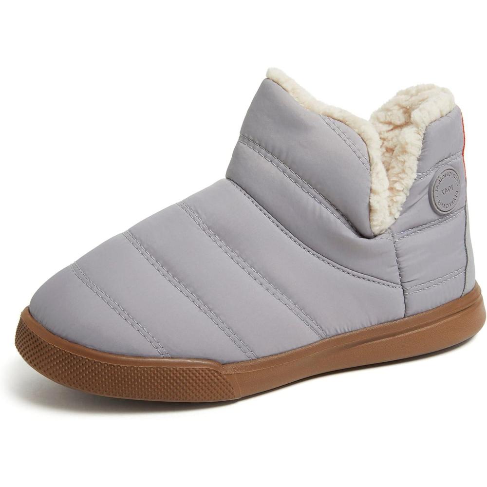 imageDearfoams womens Dara Nylon Sport Lounge Bootie SlipperMedium Grey