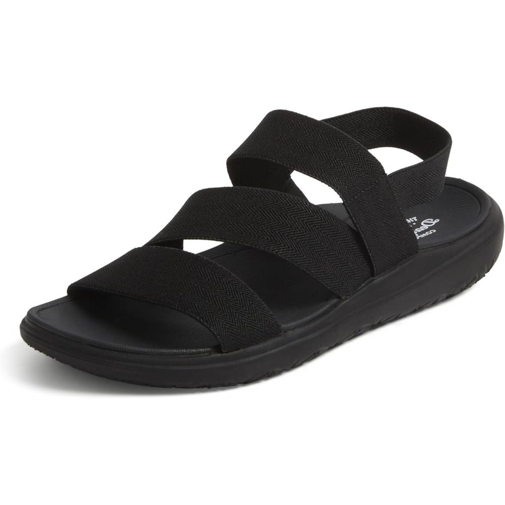 imageDearfoams womens Dearfoams Emilia Womens Sandal Slip on Comfortable Cushioned Gore Lightweight SandalBlack