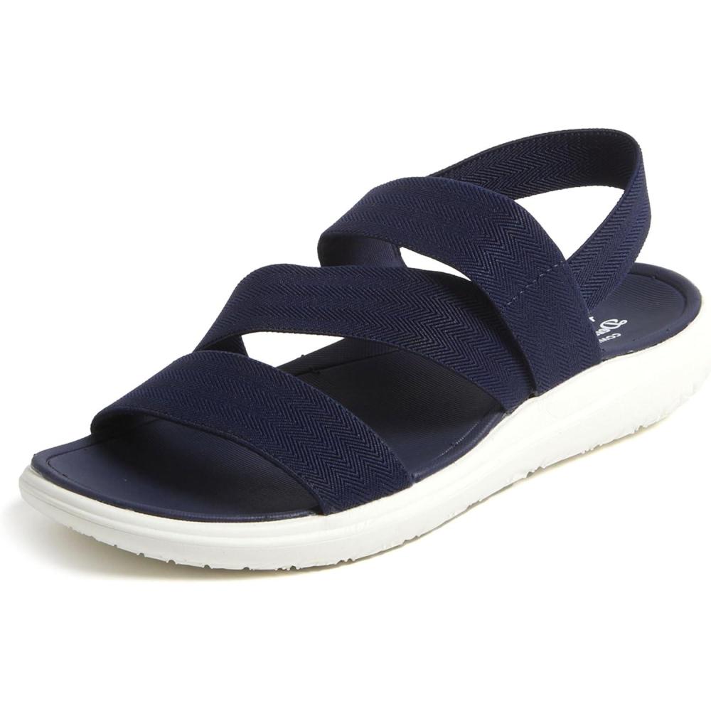 imageDearfoams womens Dearfoams Emilia Womens Sandal Slip on Comfortable Cushioned Gore Lightweight SandalNavy