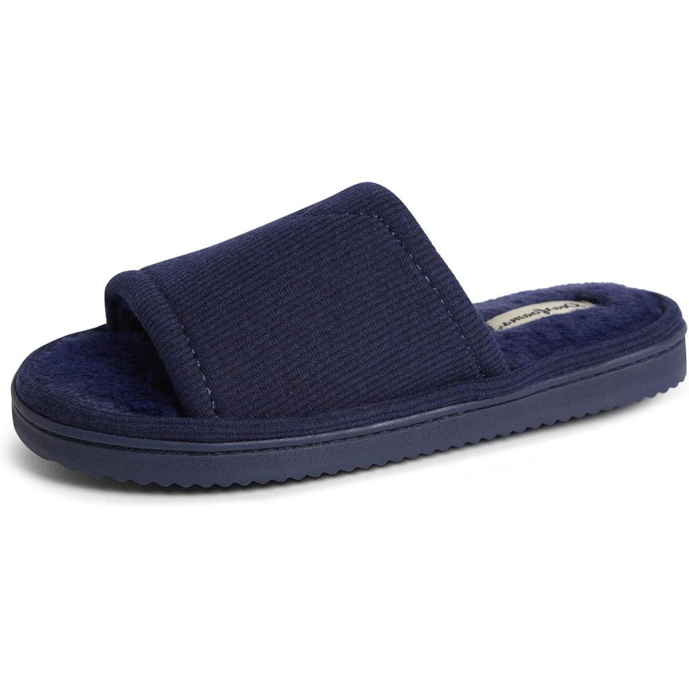 imageDearfoams womens Demi Rib Knit SlideNavy