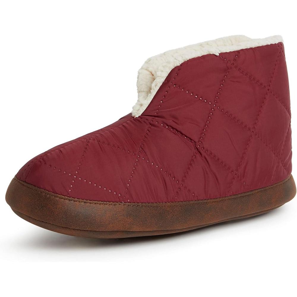 imageDearfoams womens Heritage Warm Up BootieCabernet Nylon