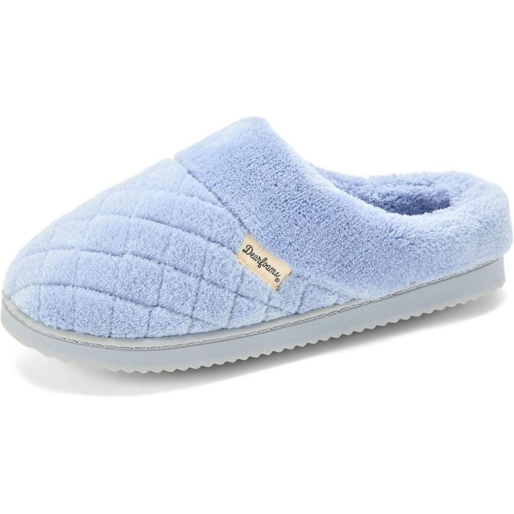 imageDearfoams womens Memory Foam House Slippers Libby Terry Clog With Wide WidthsEventide