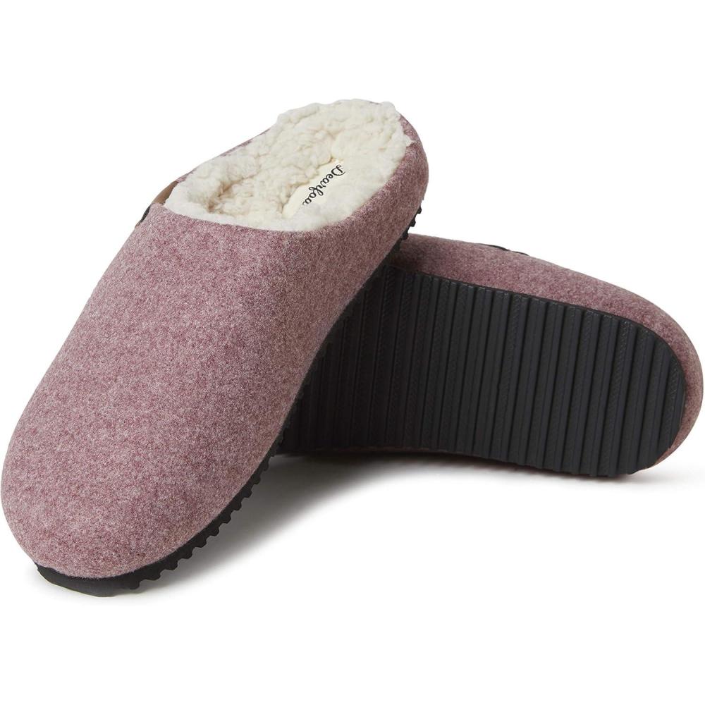 imageDearfoams womens Microwool Molded Footbed ClogSlipperAubergine