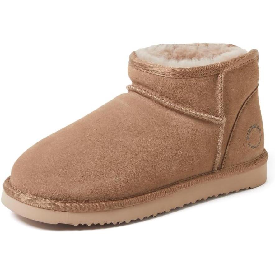 imageFireside by Dearfoams womens Riverland Genuine Shearling Fur Lined Mini Ankle Boot With Platform SlipperDriftwood