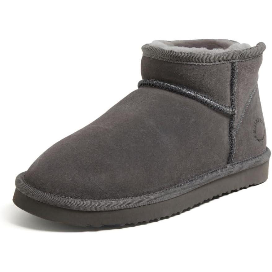 imageFireside by Dearfoams womens Riverland Genuine Shearling Fur Lined Mini Ankle Boot With Platform SlipperGrey
