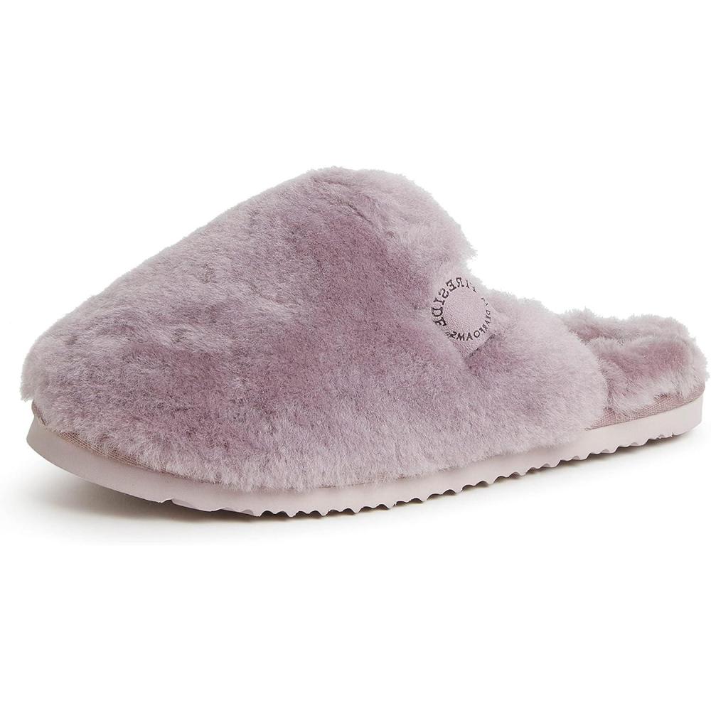 imageFireside by Dearfoams womens Shelly Beach All Over Genuine Shearling Easy onOff ScuffFrosted Plum