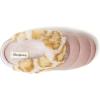Dearfoams Kids’ Evelyn Velour Clog with Leopard Cuff Slipper(Pale Mauve)