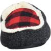 Dearfoams Kids’ Hunter Felted Plaid Moccasin Slipper(Black)