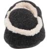 Dearfoams Kids’ Hunter Felted Plaid Moccasin Slipper(Black Solid)