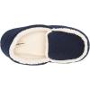 Dearfoams Kids’ Hunter Felted Plaid Moccasin Slipper(Navy Heather)