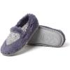 Dearfoams Kids’ Mia faux faux fur Closed Back with Heart Detail Slipper(Graystone)