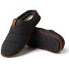 Dearfoams Men’s Ashton Quilted Memory Foam Jersey Clog Slipper(Black)