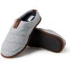 Dearfoams Men’s Ashton Quilted Memory Foam Jersey Clog Slipper(Light Heather Grey)