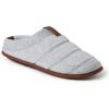 Dearfoams Men’s Ashton Quilted Memory Foam Jersey Clog Slipper(Light Heather Grey)