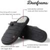 Dearfoams Men’s Austin Quilted Memory Foam Sweatshirt Scuff Slipper(Black)