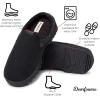 Dearfoams Men’s Breathable Perforted Microsuede Clog Slipper(Black)