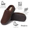 Dearfoams Men’s Breathable Perforted Microsuede Clog Slipper(Coffee)