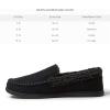 Dearfoams Men’s Eli Microfiber Indoor/Outdoor with Whipstitch Detail Suede Moccasin Slipper(Black)