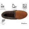 Dearfoams Men’s Eli Microfiber Indoor/Outdoor with Whipstitch Detail Suede Moccasin Slipper(Chestnut)