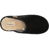 Dearfoams Men’s Rocky Mixed Material Indoor/Outdoor Memory Foam Scuff Slipper(Black)